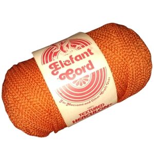 Vintage Macrame Elefant Cord 100% Textured Orange Olefin Herculon 100 yds 5-6mm